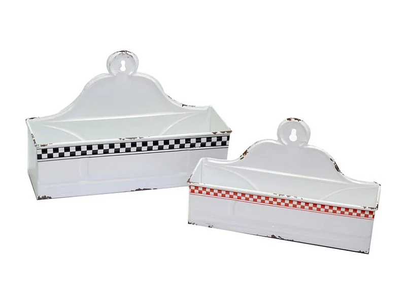 Portatutto metallo 1-2 bianco rosso nero cm 37x11,5h24