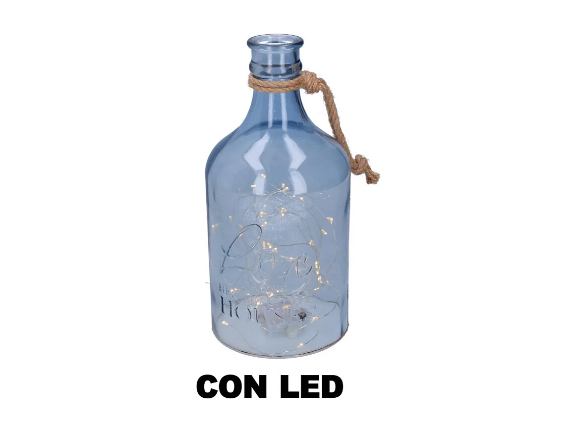 Bottiglia vetro led cm ø14,5h30