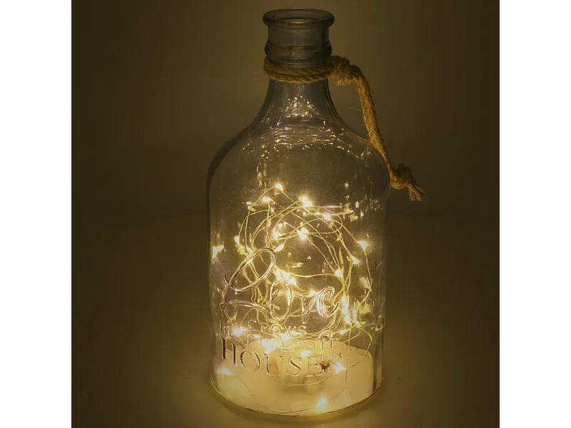 Bottiglia vetro led cm ø14,5h30