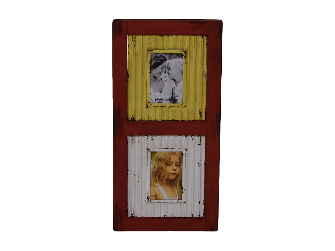 Portafoto muro metallo multiplo 2p cm29x2h59