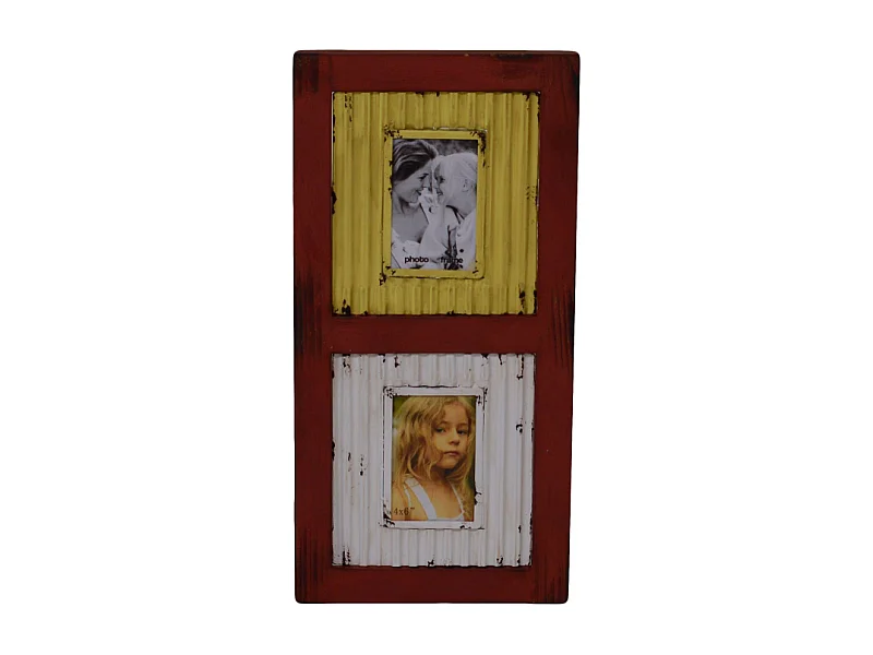 Portafoto muro metallo multiplo 2p cm29x2h59