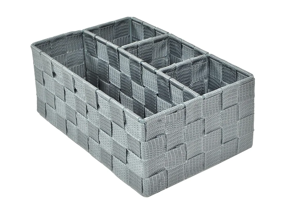 Cassetto poliestere grigio c/4 scomparti cm26x17h10