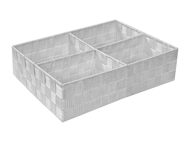 Cassetto poliestere bianco 4 scomparti cm37x27h10