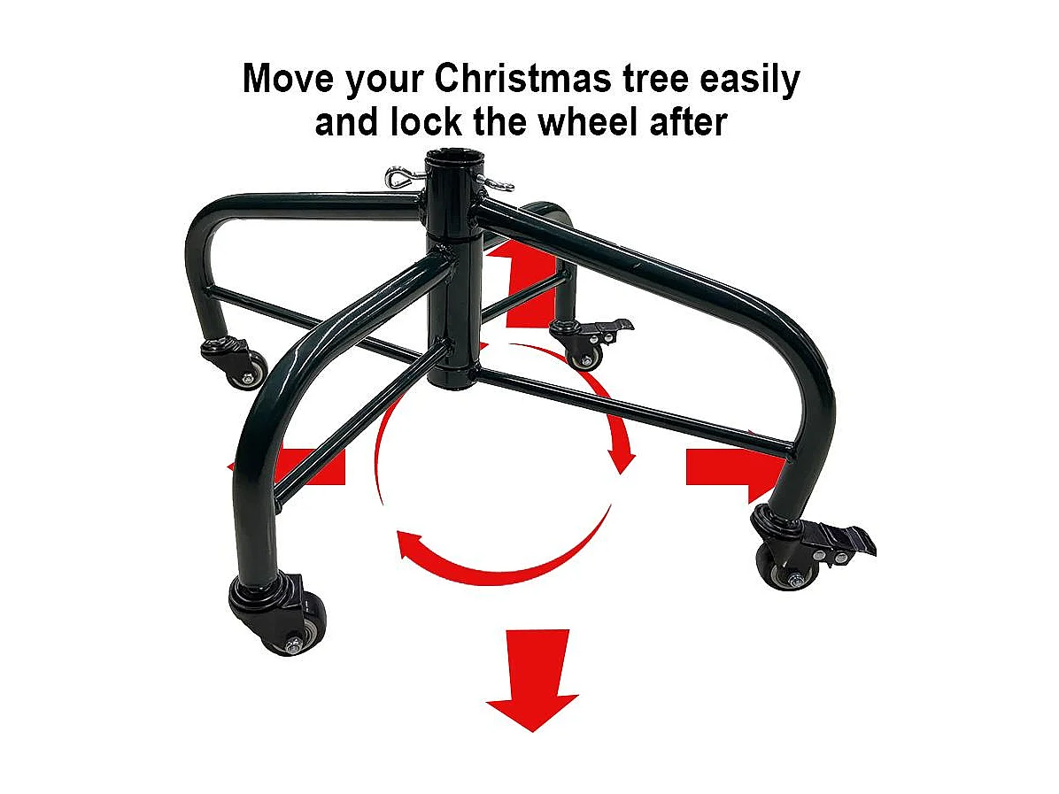 Base albero solo base metallo nero con ruote cm 60