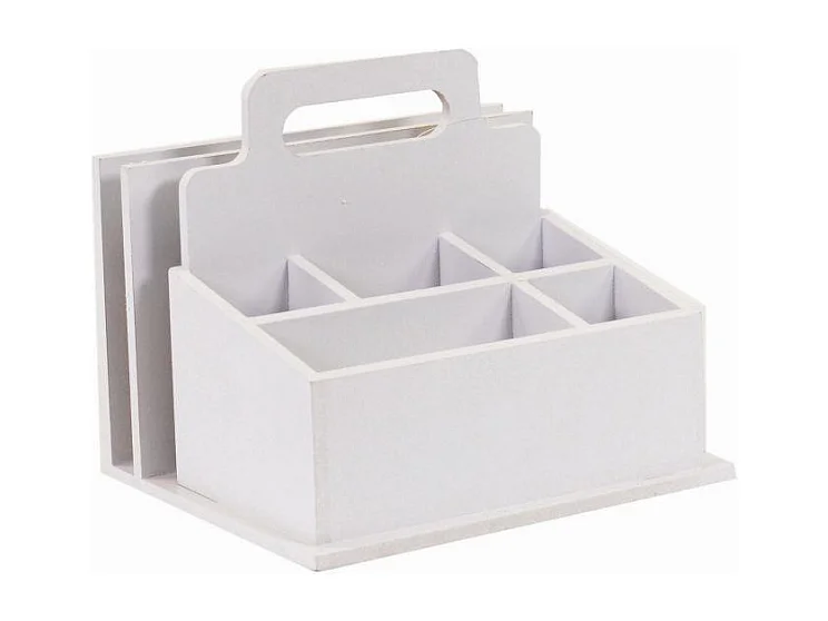 Portatutto legno bianco 7 vani cm 25x21h21,5