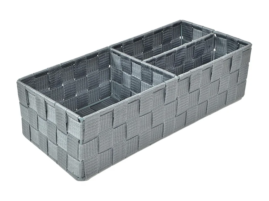 Cassetto poliestere grigio 3 scomparti cm37x17h10