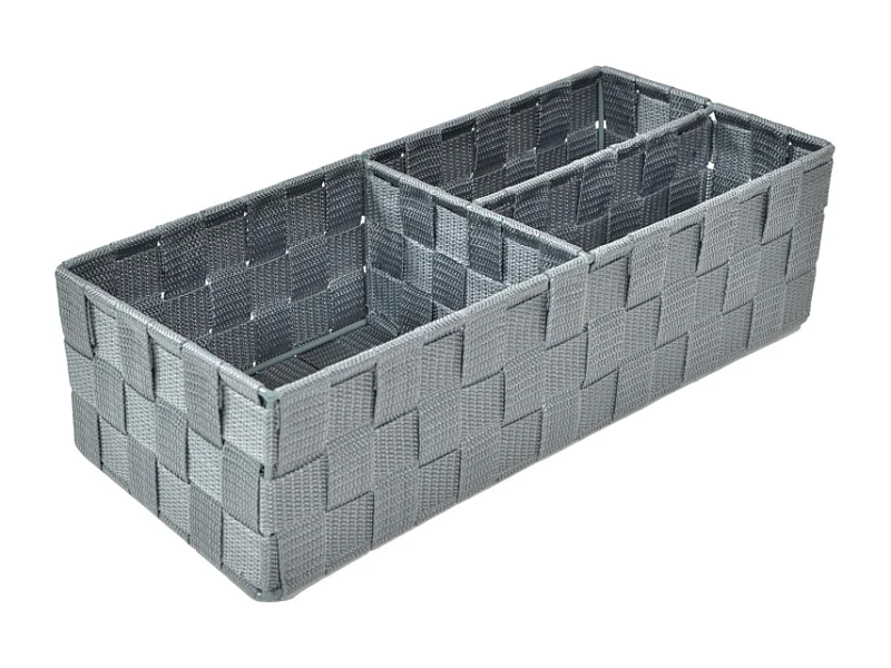 Cassetto poliestere grigio 3 scomparti cm37x17h10