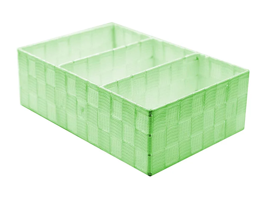 Cassetto poliestere verde chiaro 3 scomparti rettangolare cm31x21h10