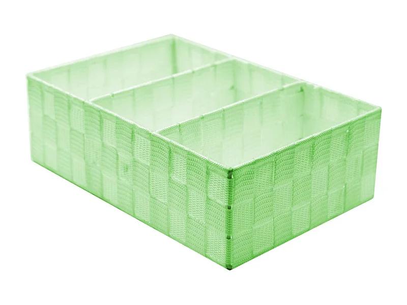 Cassetto poliestere verde chiaro 3 scomparti rettangolare cm31x21h10