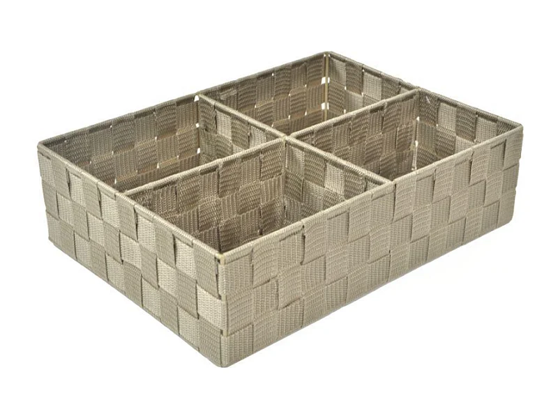 Cassetto poliestere tortora 4 scomparti cm 37x27h10