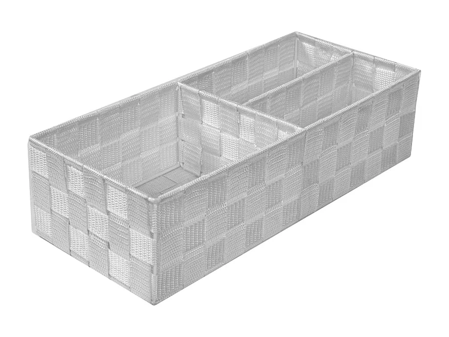 Cassetto poliestere bianco 3 scomparti cm37x17h10