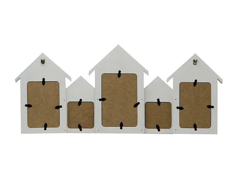 Portafoto mare legno cabine multiplo 5pcm 60x3,5h26