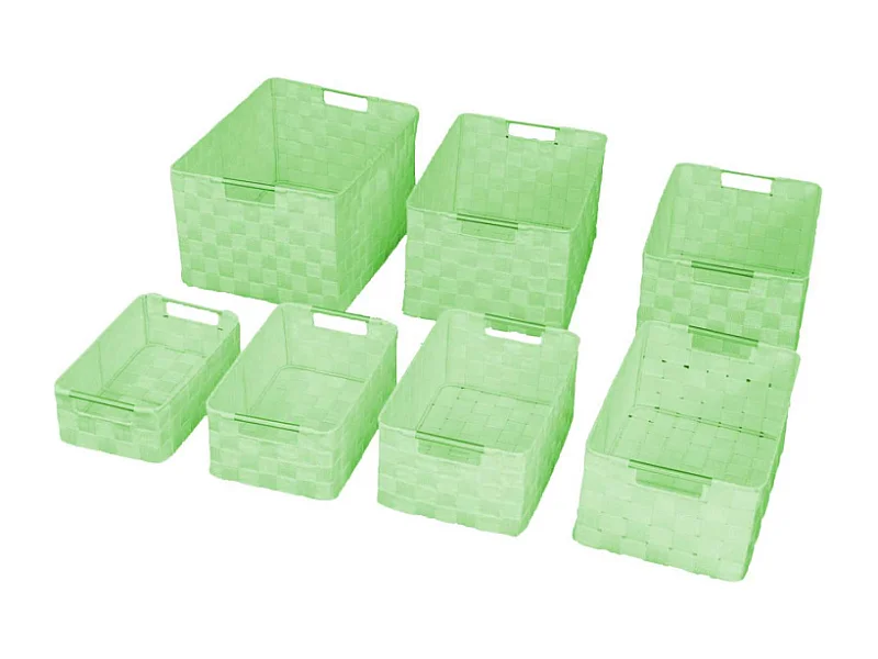 Cassetto poliestere 1-7 verde chiaro rettangolare cm 38x28h21