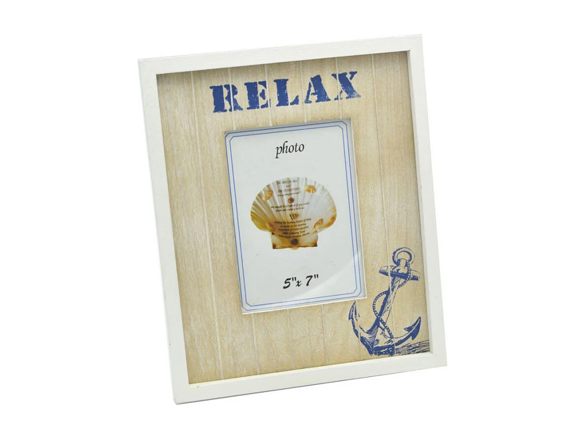 Portafoto mare da tavolo beige rettangolare cm 25x2,5h30,5