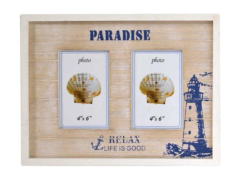 Portafoto mare muro beige multiplo 2p rettangolare cm 35,5x2h27