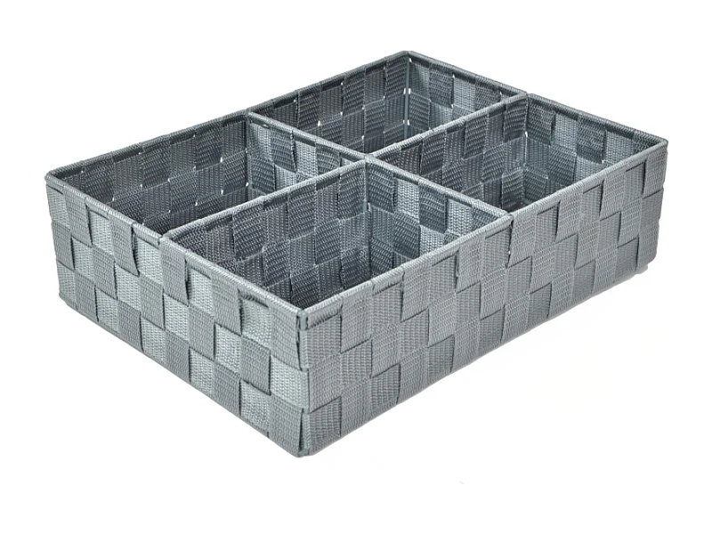 Cassetto poliestere grigio 4 scomparti cm37x27h10
