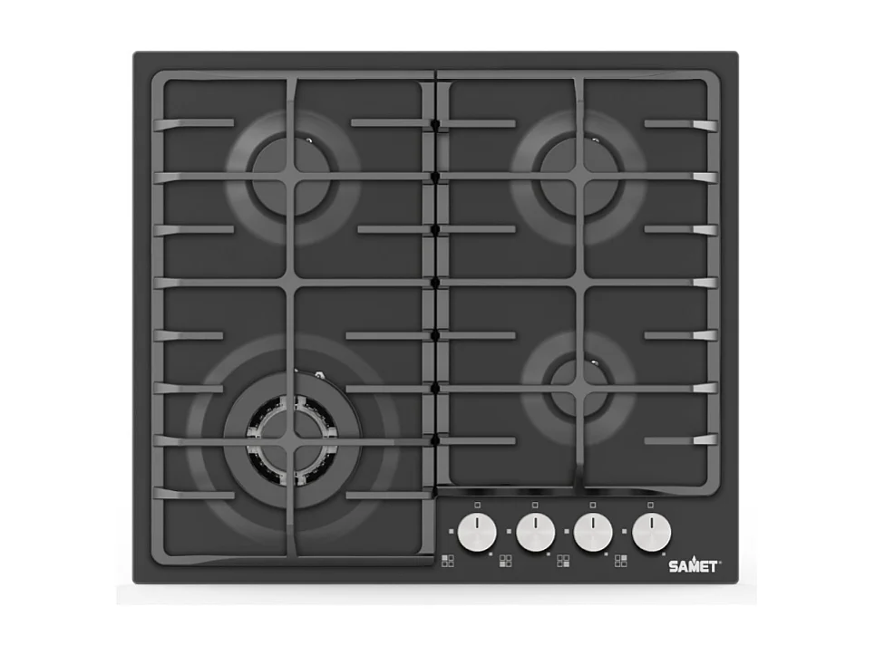 Piano cottura ad incasso New Vesuvio 60 cm 4 fuochi colore antracite Samet