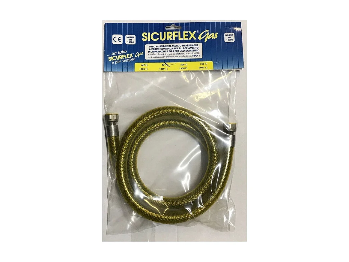 Tubo gas e gpl X10134 da 2 mt acciaio inox ff ½