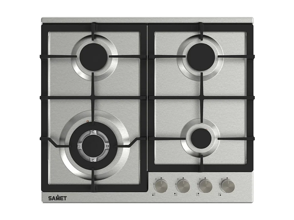 Piano cottura Samet Sansone a gas da incasso 4 fuochi 60 cm in acciaio