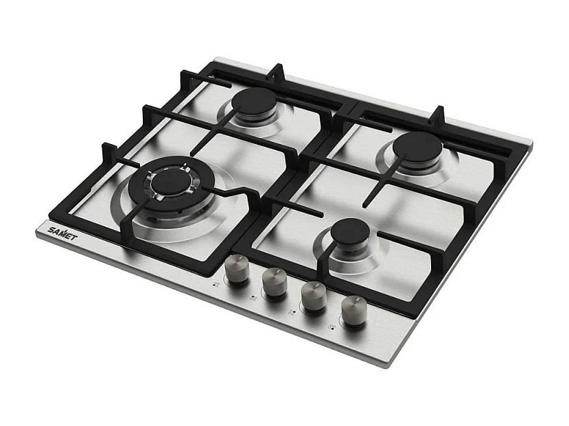 Piano cottura Samet Sansone a gas da incasso 4 fuochi 60 cm in acciaio