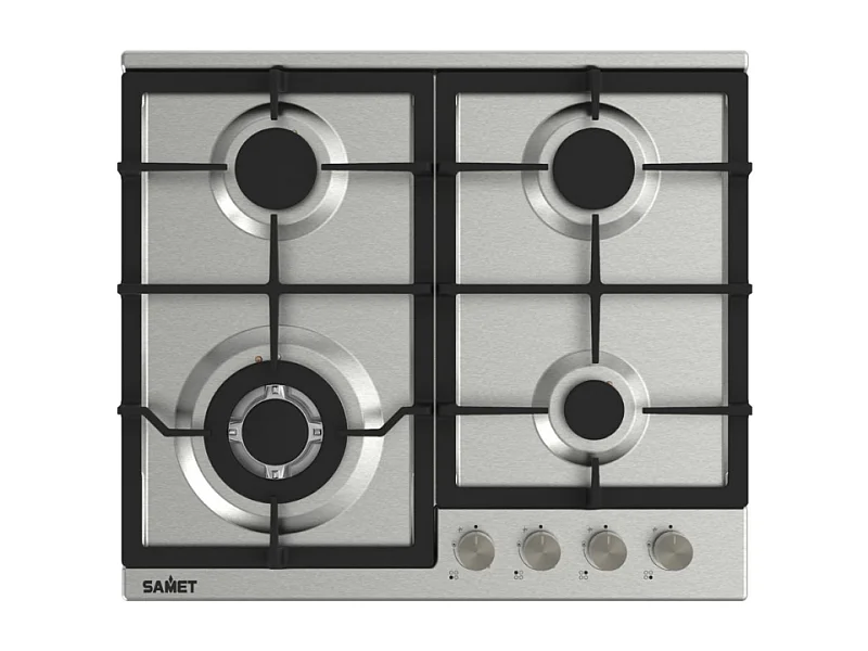 Piano cottura Samet Sansone a gas da incasso 4 fuochi 60 cm in acciaio