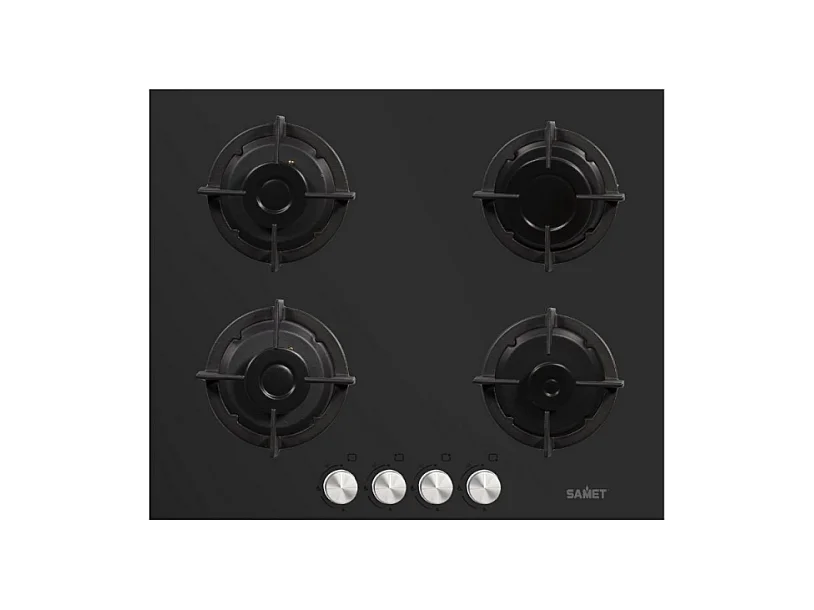 Samet Piano cottura Venere 60 in vetro 4 fuochi nero