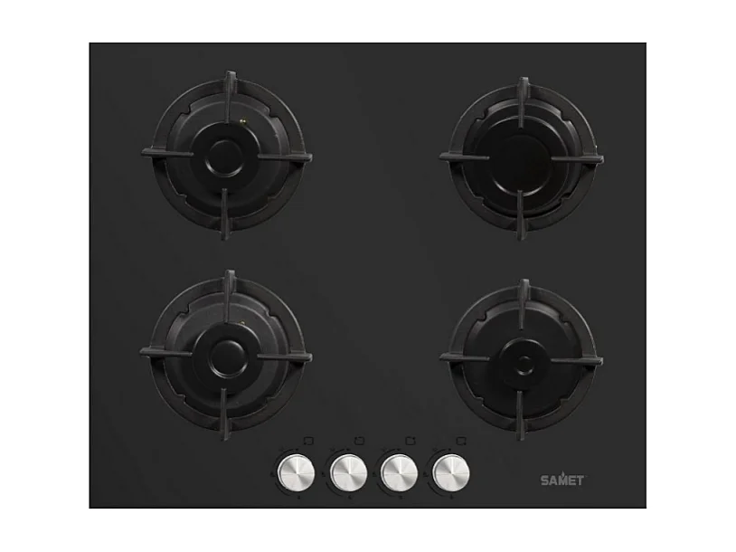 Samet Piano cottura Venere 60 in vetro 4 fuochi nero