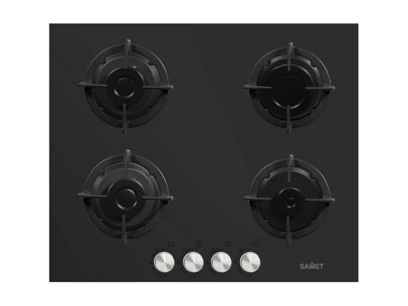 Samet Piano cottura Venere 60 in vetro 4 fuochi nero
