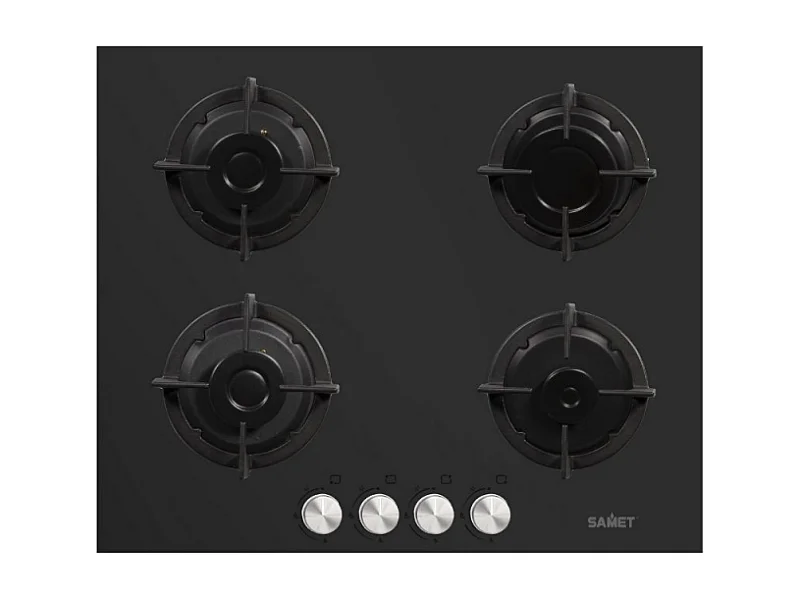 Samet Piano cottura Venere 60 in vetro 4 fuochi nero