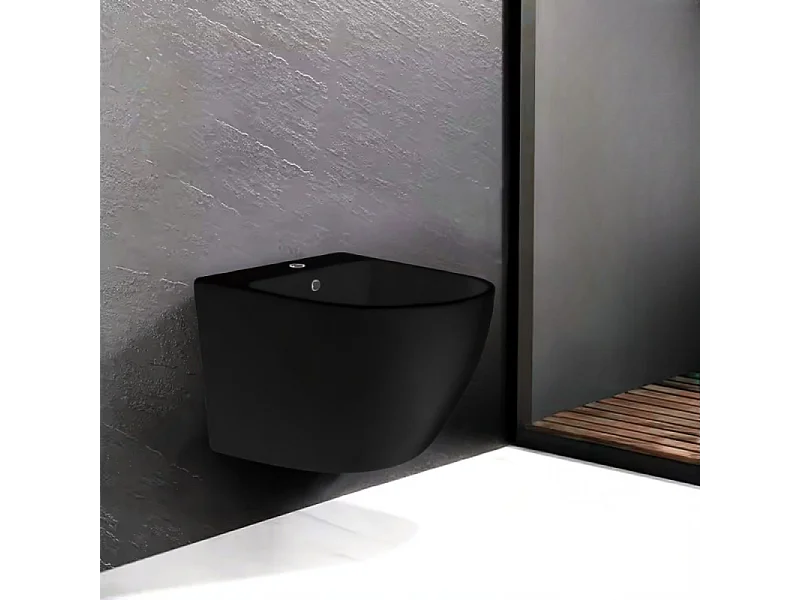 Bidet sospeso YJ-BD08 48.5x36x36 cm nero opaco
