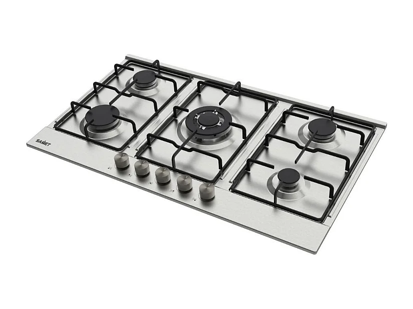 Piano cottura Samet Apollo 2 a gas da incasso 5 fuochi 90 cm. in acciaio inox