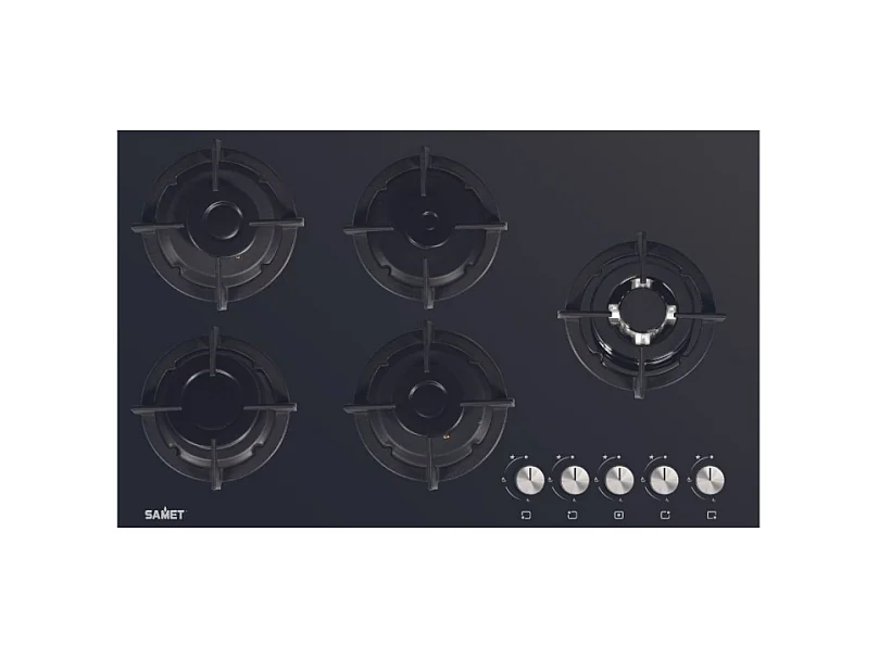 Samet Piano cottura Minerva 90 in vetro 5 fuochi nero