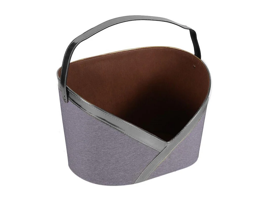 Portariviste tessuto grigo e argento con manico cm 37x25h9/22,5