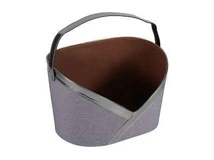 Portariviste tessuto grigo e argento con manico cm 37x25h9/22,5