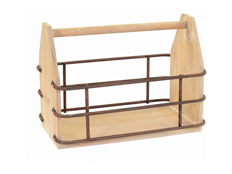 Portariviste legno con metallo rettangolare cm 41x25h17,5/30