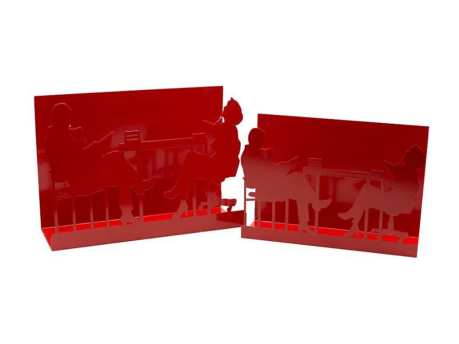 Portariviste metallo sagome 1-2 rosso cm 35x12h24