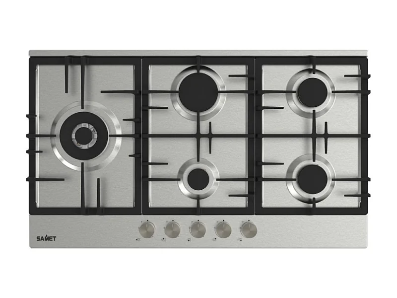Piano cottura Samet Nettuno a gas da incasso 5 fuochi 90 cm. in acciaio
