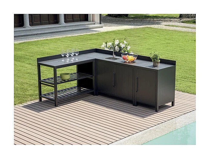 Modulo Cucina A Ripiani Aperti 120 X 60 Antracite Moia