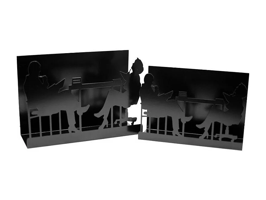 Portariviste metallo sagome 1-2 nero cm 35x12h24