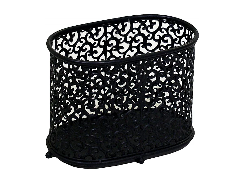 Portariviste metallo nero riccioli ovale cm34x20h26