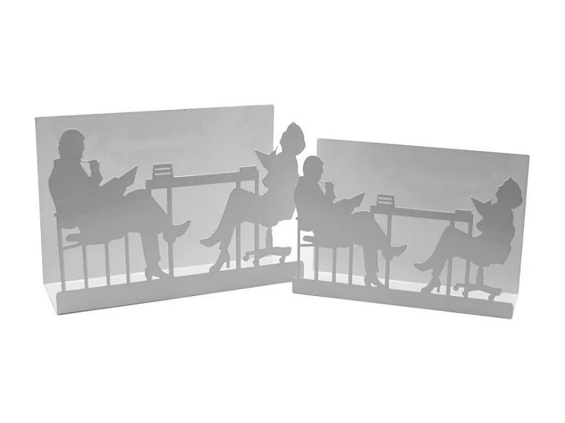 Portariviste metallo sagome 1-2 bianco cm35x12h24