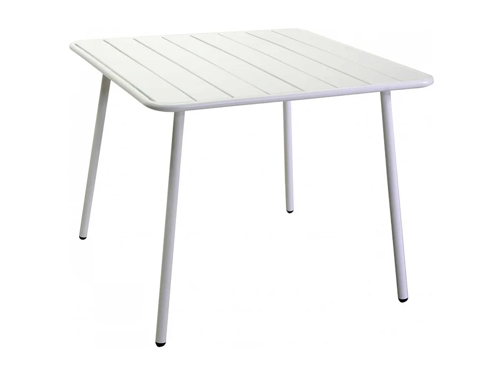 Tavolo metallo Rovigo bianco quadro cm 80x80h72