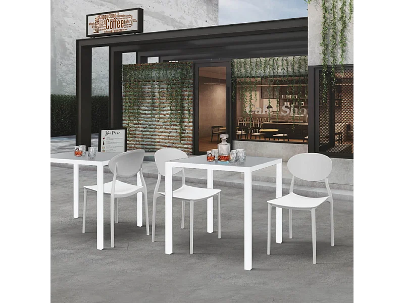 TAVOLO AUTOLIVELLANTE 80 X 80 BIANCO