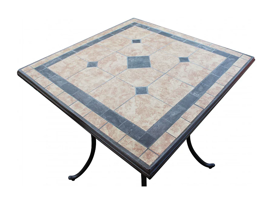 TISCH NEREO AUS STAHL & ZEMENT 80x80 cm