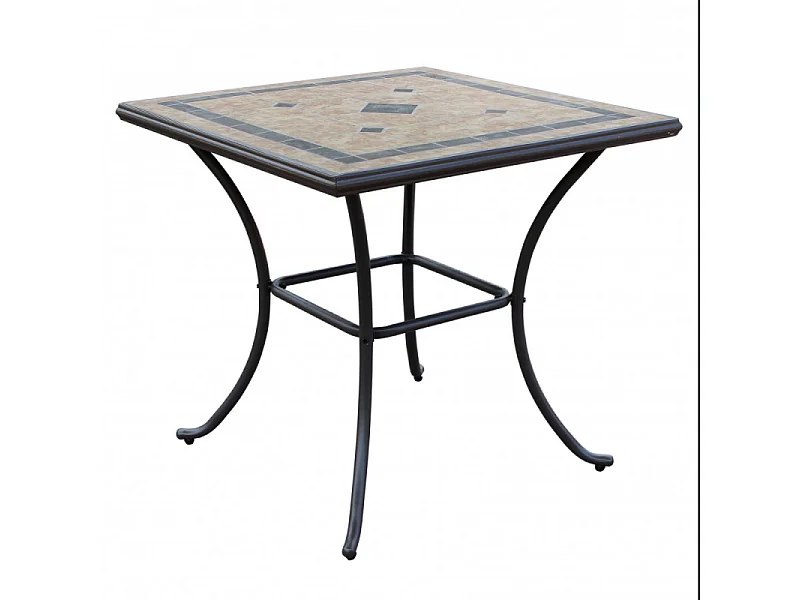 TISCH NEREO AUS STAHL & ZEMENT 80x80 cm