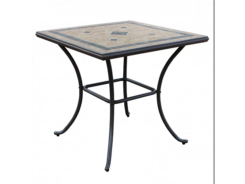 TISCH NEREO AUS STAHL & ZEMENT 80x80 cm