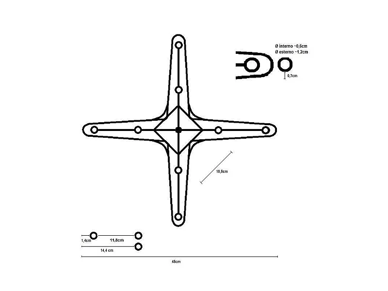 Base tavolo bar alluminio Alan nero cm 52x52h108