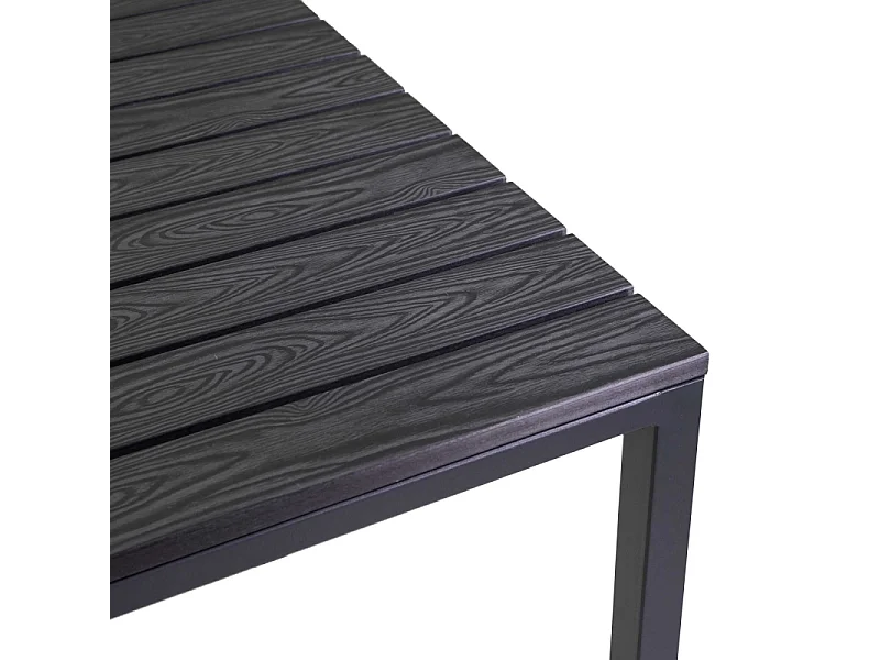 Tavolo metallo Loki antracite top polywood quadro cm 70x70h74