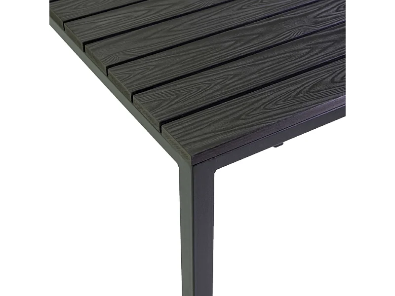Tavolo metallo Loki antracite top polywood quadro cm 70x70h74