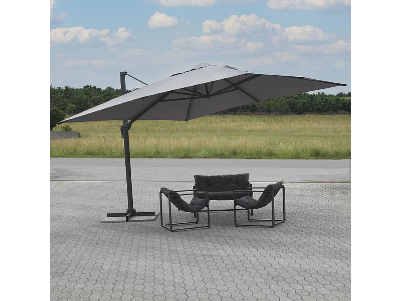 Ombrellone alluminio montana 3x4h2,80m grigio palo laterale